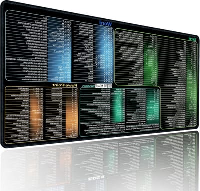 XL Bureau Muismat - Sneltoetsen Pad - Efficiënter Werken - Geïntegreerde Sneltoetsen - 80 x 30 cm - Zwart