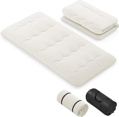 Draagbare Japanse Futonmatras 90x200 cm - Opvouwbare Vloermatras met Wasbare Hoes en Draagtas