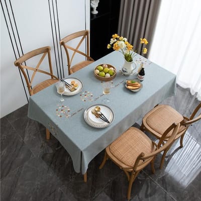 Geborduurd Waterdicht Kleurrijk Ballon Tafelkleed Zoom Rechthoekig Koffietafel Tafelkleed 90x90cm grijze kleur