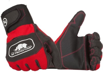 SIP Protection 2XD2 Kettingzaaghandschoenen, EN ISO 11393 klasse 1 design A linkerhand, EN 388:2016 3 1 3 1 - Rood/Zwart - 10