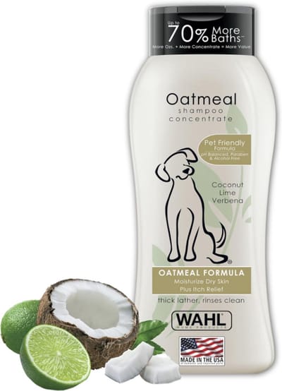 Wahl USA Honden Shampoo Droge Huid & Jeuk 709ml – Havermout Formule met Kokos Lime Verbena Geur – Hydraterend, Verzachtend & pH-Neutraal voor Huisdieren