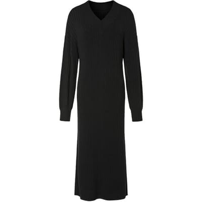 ESMARA Dames midi-gebreide jurk (Zwart, XS (32/34))