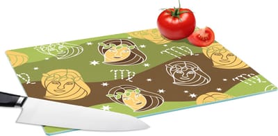 Glazen Snijplank - 39x28 - Virgo - Zodiac - Patroon - Snijplanken Glas