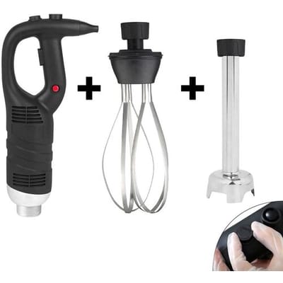 GGM Gastro Stabmixer inkl. Mixstab 250mm & Rührbesen - 450 Watt - Geschwindigkeit stufenlos regelbar