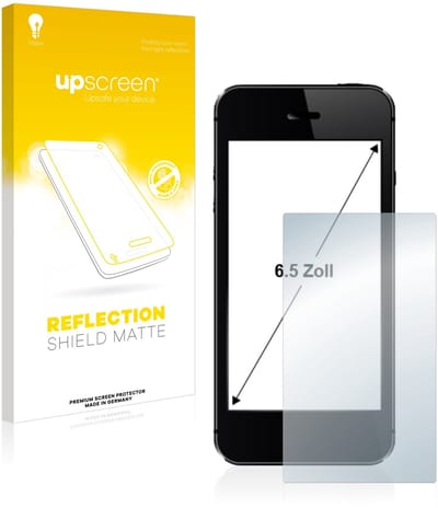 upscreen - Screenprotector voor Smartphones en Mobiele Telefoons met 6.5 inch-scherm [143 mm x 78 mm, 1:2] - Folie Beschermfolie anti glare matte