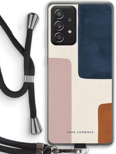Hoesje met koord geschikt voor Samsung Galaxy A52s 5G hoesje met Koord - Geo #5 - Telefoonhoesje met Zwart Koord - Bescherming aan alle Kanten en Over de Schermrand