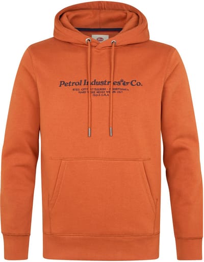 Petrol Industries - Heren Hoodie met print cedarwood - Oranje - Maat M