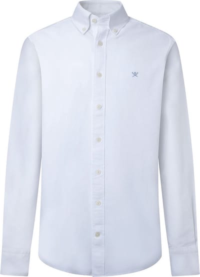 Hackett Washed Oxford Overhemd Met Lange Mouwen Wit S Man