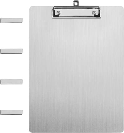 A4 RVS Clipboard, Veelzijdig en Vingerafdrukbestendig, Magnetisch, Ideaal voor Kantoor en Schoolgebruik