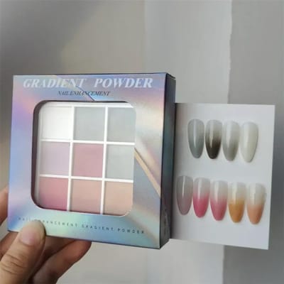9 Kleuren Solide Klopnagelpoeders UV Polish Decoratie Shimmer Fijn Glitter Kleurverloop Manicure Polish Decoratie Poeder