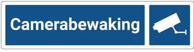 Camerabewaking deurbordje met zelfklevende strip | Forex Re materiaal | 20 x 5 cm