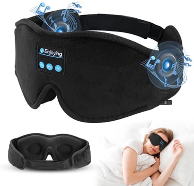 Ynkkvre - Bluetooth slaapmasker - Slaapmasker Koptelefoon - Oogmasker Slaap - Meditatie masker - Bluetooth 5.4 - 3D-Stereo Geluid Voor Comfortabele Slaap En Naadloze Koppeling - 1 Stuk