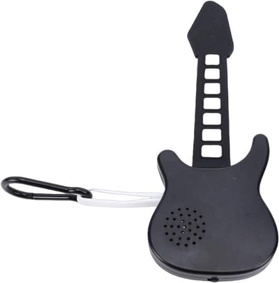 Mini Gitaar - Vingerpiano Speelgoed - Muziek Leren - Met Geluidschip - 22 x 14 cm - Zwart Wit