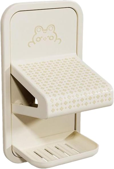 Douche Voetensteun - Scheunsteun Scheren - Comfortabel Scheren - Antislip Oppervlak - 21.5 x 11 x 9.2 cm - Crèmekleurig