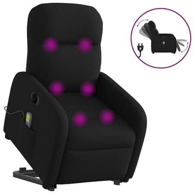 vidaXL - Sta-op-massagestoel - elektrisch - verstelbaar - stof - zwart