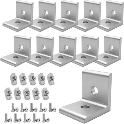 Montagemateriaal voor aluminium profielen - 10 stuks, 30x30 hoekverbindingen met schroeven voor stevige bevestiging van profielen
