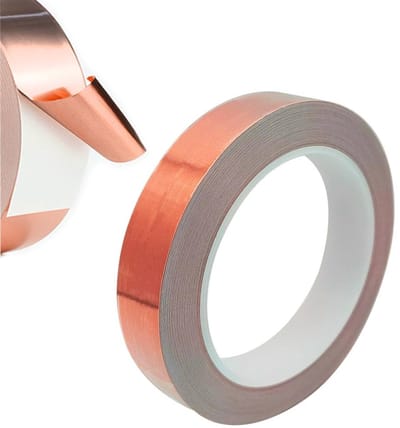 Koperfolie afschermingstape 20 mm x 20 m voor EMI en HF afscherming, elektrisch onderhoud en decoratie - 1 rol