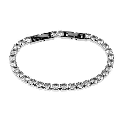 16cm tot 18cm x 3mm Armband Dames - Gepolijst RVS -Tennisarmband met Zirkonias