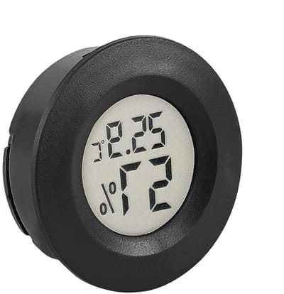 Temperatuursensor Hygrometer - Klimaatmonitor - Vochtbeheer Binnen - Automatische Updates - 4.5 cm Diameter - Zwart