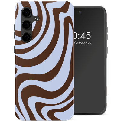 Selencia Hoesje - Geschikt voor Samsung Galaxy S24 FE - Backcover - Dream Swirl Chocolate