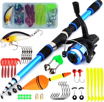 Kindervishengel - Hengelset - Vishengel set voor kinder -1.8m telescopisch - Met opbergrol en accessoires - Veilig speelgoed - 1 stuk-- 2025 Nieuwe Stijl -Geschikt voor zowel beginnende als enthousiaste vissers