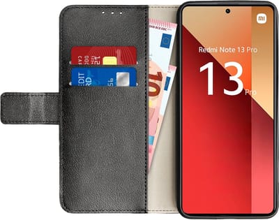 Just in Case hoesje geschikt voor Xiaomi Redmi Note 13 Pro (5G) Hoesje met Pasjeshouder - Bookcase Classic - Zwart