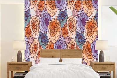 Behang - Fotobehang Patroon - Bloem - Art Nouveau - Breedte 220 cm x hoogte 240 cm