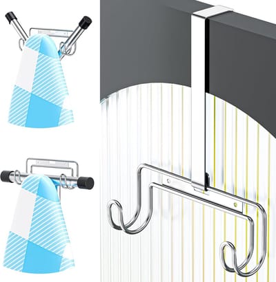 Strijkplank Houder - Strijkplank Ophangsysteem - Ruimte Besparen - Deur of Muur Montage - 26.5 x 19.2 cm - Zilver