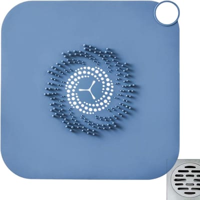 Douche haarvanger - Afvoer stopper - Badkamer schoonhouden - Sterke zuigkracht - 28 x 28 cm - Blauw