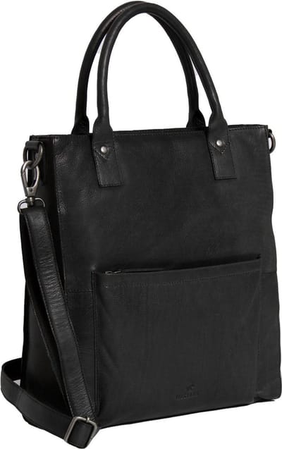 MUSTANG Leren Schoudertas Handtas Perth Shoulderbag Black Zwart