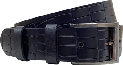 Heren Riemen Blauw Of Dames Riemen Blauw - 4 cm - Met Kroko Print - Jeansriem -Totale Riem Lengte 110 cm (Taillemaat tot 90 cm)