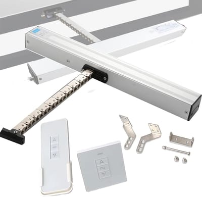 Elektrische Raamopener - Automatische Ventilatie - Ventilatie Verbeteren - Stil Dubbel Kettingontwerp - 300-800mm Slag - Zilverkleurig