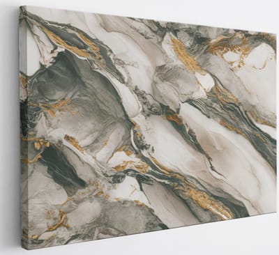 Saammp Canvas Schilderij - grijs marmer - Abstract - 30x20 - Foto op canvas - Wanddecoratie - Muurdecoratie Woonkamer - Slaapkamer decoratie - Canvas Print