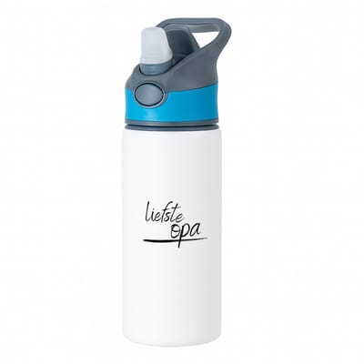 Hacebo® - liefste opa waterfles met rietje blauw - Opa - de liefste opa - verjaardagscadeau - verjaardag - cadeau - cadeautje voor opa - opa artikelen - kado - geschenk - gift - water fles - 650ML