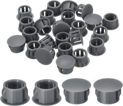 Nylon Gatstops - Blindstoppen Buisstop - Gaten Afdekken Decoreren - Verdikt Antislip Ontwerp - 28 Stuks 13 mm - Grijs