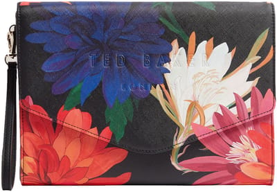 Ted Baker koppeling polstas Amarsay Printed Dahlia Icon Envelope Pouch Black veelkleurig