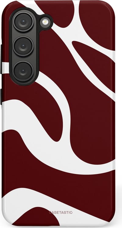 Casetastic Hoesje Geschikt voor Samsung S23 - Stijlvolle Beschermende Duo-layer Case - Bordeaux Swirl