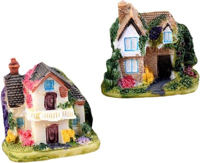 Miniatuur Feeënhuis - Dorpel Ornament - Tuin Decoratie - Weerbestendig Hars - 5x4x4 CM - Willekeurig