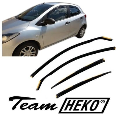 Déflecteurs d'air - Heko - Mazda 2 - Fumé - Acrylique renforcé - Installation facile