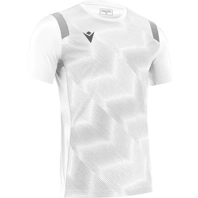 Macron Rodders Shirt Korte Mouw Kinderen - Wit / Zilver | Maat: 7-8 Y