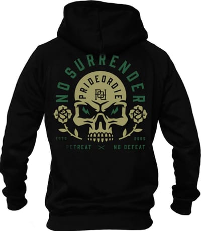 PRIDE or DIE Hoodie Vest NO SURRENDER Zwart - XXXL