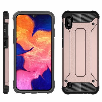 Ntech Hoesje Geschikt Voor Samsung Galaxy A10 Armor hoesje - Rose Goud