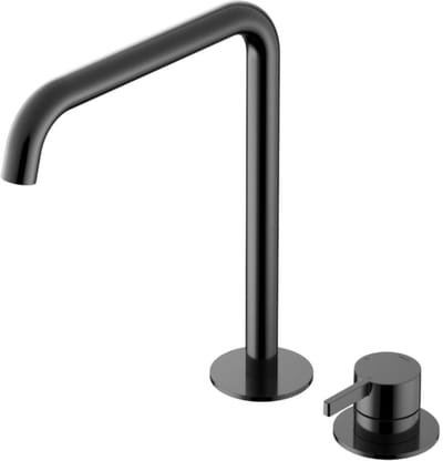 Hotbath Ace - Wastafelmengkraan - zonder Waste - Hoog - Geborsteld Zwart PVD - Opbouw - Messing - V04