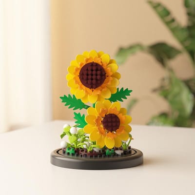 Zonnebloem Microdeeltjes Bouwstenen Simulatie Eeuwige Bloem Puzzel Montagespeelgoed Bureau Ornament