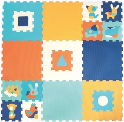 Dikke schuimtegels voor baby's - Reuzenvloermat met geometrische en diermotieven - 180 x 180 cm