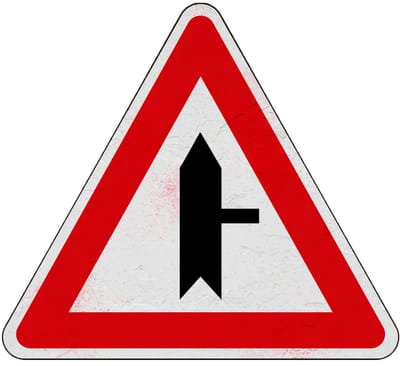 Voorrangskruispunt zijweg rechts bord - B5 | Sign Again materiaal | 15 cm