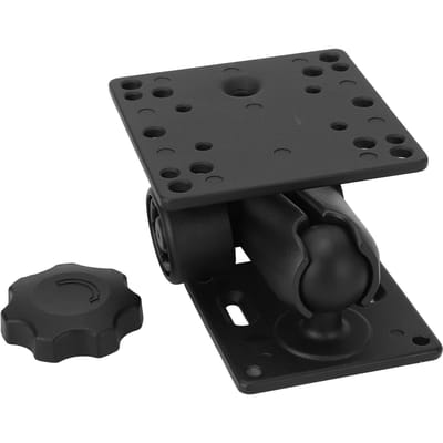 Support à Double Boule de 1,5 Pouce avec Deux Plaques AMPS Bras à Double Douille avec Boule Taille C de 1,5 Pouce 38 mm pour Sondeur Tablette black