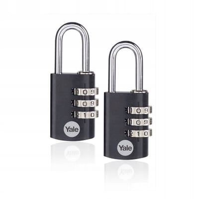 Yale - Aluminium Hangslot met Cijferslot - 28 mm - Zwart