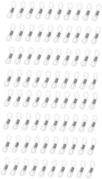 100 Stuks Brilringconnectoren – Roestvrijstalen Spiraalvormige Siliconen Antislipringen – Voor een Veilige en Comfortabele Pasvorm