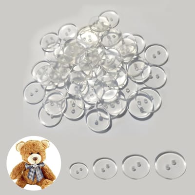 160 Stuks Heldere Knoppen - 10mm, 12.5mm, 15mm, 20mm, 25mm Resin Knoppen, Ronde Knoppen met 2 Gaten, Omkeerbare Shirtknopen voor Creatieve Projecten en Decoratie